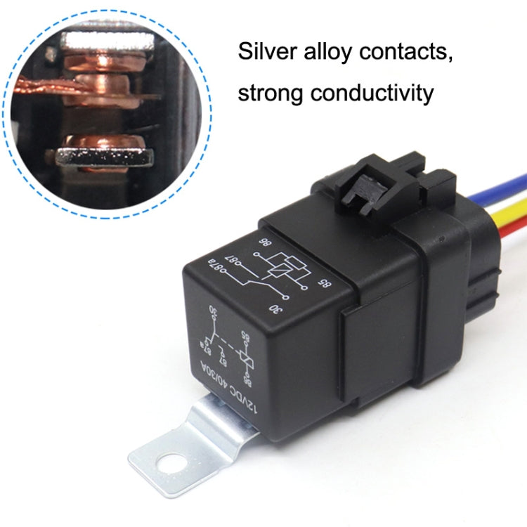 2 PCS 1040 5 Pin Waterproof Integrated Automotive Relay With Bracket, 12V, 24V