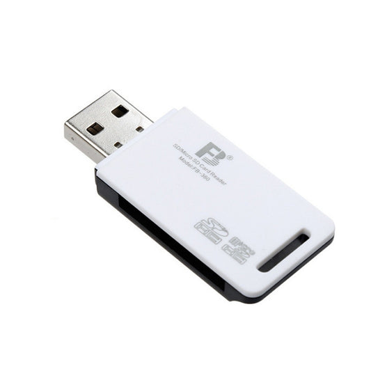 5 PCS FB FB-360 2 in 1 USB Computer Card Reader, White, Black