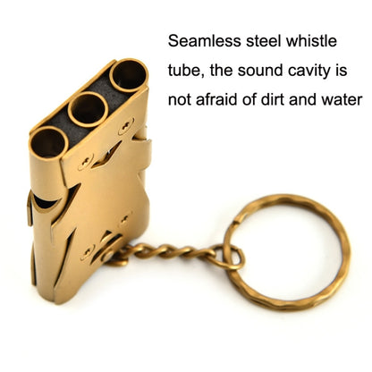 Sifflet de survie et de sauvetage extérieur en acier inoxydable, trois tubes, décibels élevés, argent, gris, noir, coloré, or