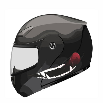 J06 Motorcycle Helmet Sticker, Small Teeth