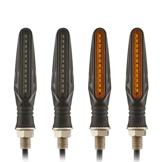 2 unidades de luz de señalización LED para dirección de motocicleta MK-109, MK-109 (Negro)