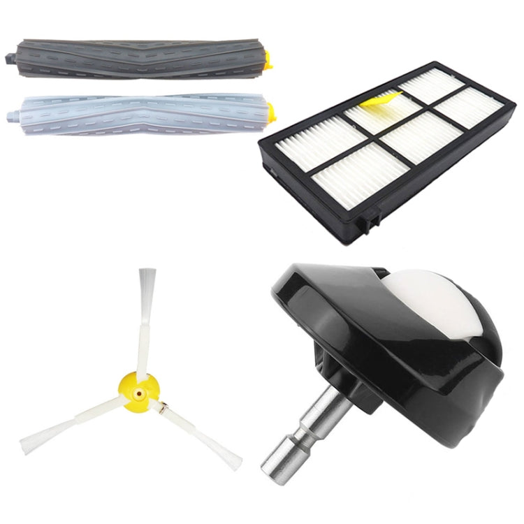 1 Pair Main Brush XR319 Sweeping Robot Accessories For iRobot 8 Series / 9 Series, 1 Pair Main Brush, 10 PCS Side Brush, 5 PCS Filter, 2 PCS Steering Wheel