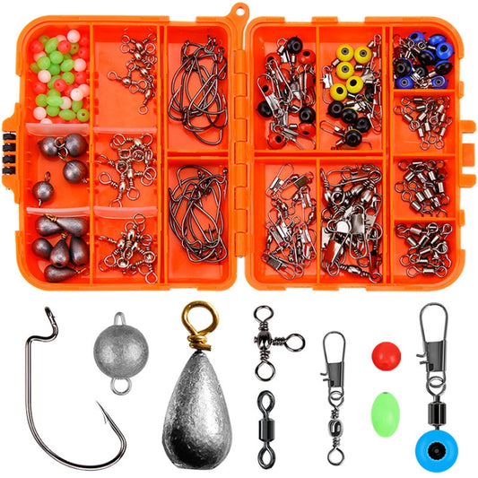 165 PCS / Set Road Squid Hook Accessories Set, 165 PCS / Set (Orange), 165 PCS / Set (Black)