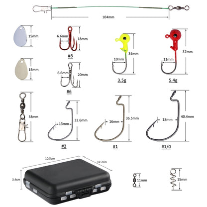 Ensemble d'accessoires d'hameçons pour calamars, 128 pièces/ensemble