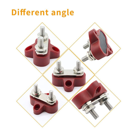 Double Terminal Block Spiral Fixed Wire Connector, M8 Black, M8 Red, M6 Black, M6 Red