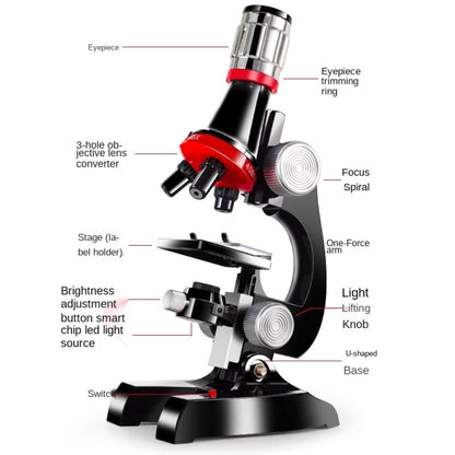 HD 1200 Times Microscope Children Educational Toys, Black, Pink, Light Blue