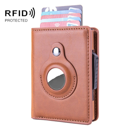 RFID Automatic Pop-Up Card Holder Multi-Function Locator Wallet For AirTag, x-80 Black, x-80 Brown, x-80 Apricot, x-80 Carbon Fiber, x-80 Blue