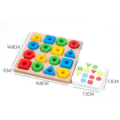 Geometric Figures Matching Blocks Children Puzzle Toy, For Single, For Double