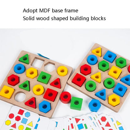 Geometric Figures Matching Blocks Children Puzzle Toy, For Single, For Double