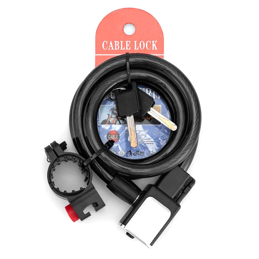 BG-0518 Cadenas de câble antivol portable et robuste pour VTT, Longueur : 1,2 m avec support, 1,5 m avec support, 1,8 m avec support