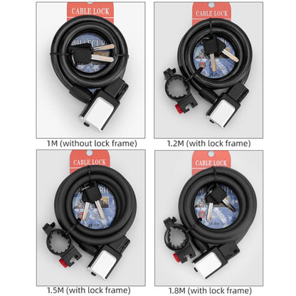 BG-0518 Mountain Bike Portable Anti-Theft Bold Cable Lock, Length:, 1.5m With Lock Frame, 1.8m With Lock Frame