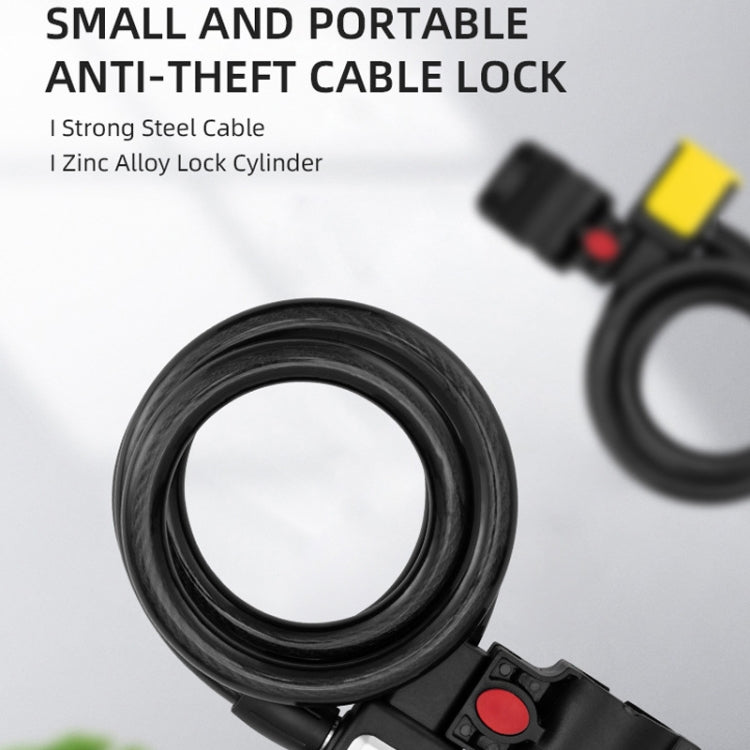 BG-0518 Mountain Bike Portable Anti-Theft Bold Cable Lock, Length:, 1.5m With Lock Frame, 1.8m With Lock Frame