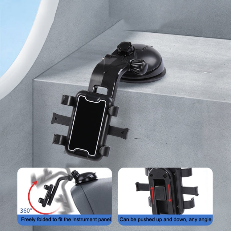 093 Car Navigation Dashboard Windshield Car Phone Holder, Black, Blue