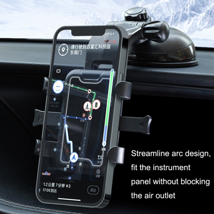 093 Car Navigation Dashboard Windshield Car Phone Holder, Black, Blue