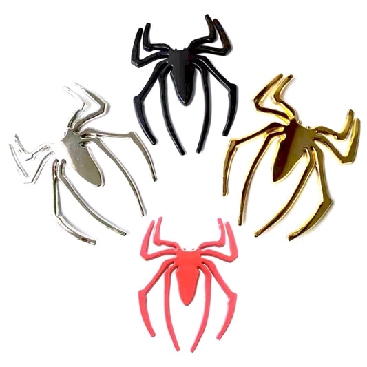 10 pegatinas metálicas tridimensionales de araña para coche, colores aleatorios.