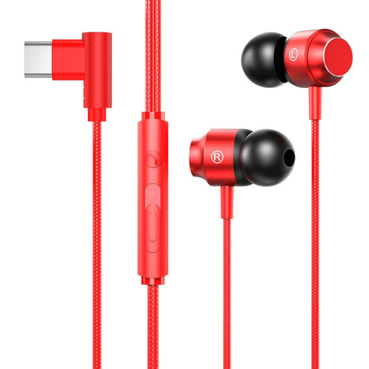 TS902 Metal In-Ear USB-C / Type-C Game Earphone, Cable Length: 1.2m, Red, Green, Black, Silver Gray
