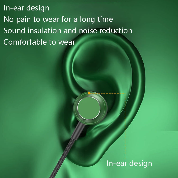 TS902 Metal In-Ear USB-C / Type-C Game Earphone, Cable Length: 1.2m, Red, Green, Black, Silver Gray