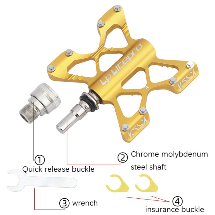 LP LitePro K5 Folding Bkie Aluminum Alloy Bearin Pedals, K5