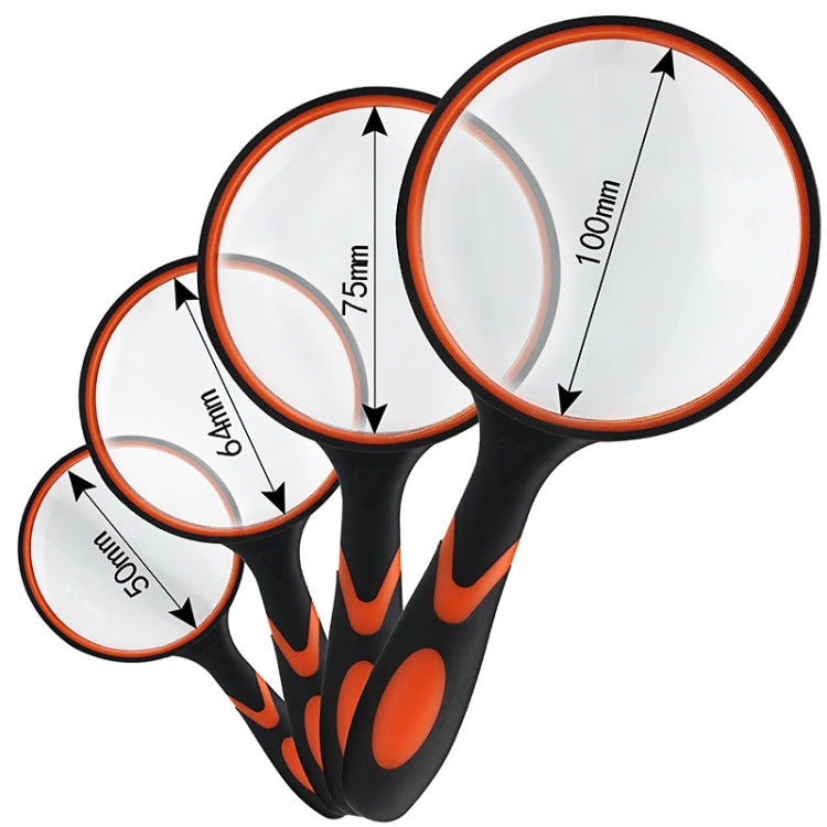 10X HD Optical Lens Handheld Magnifying Glass, 10X (75mm), 10X (100mm), 10X (50mm), 10X (65mm)