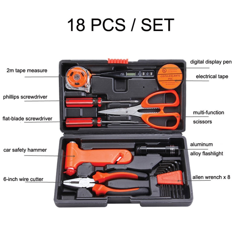 JT-18 Kit d'outils marteau de voiture, 18 en 1