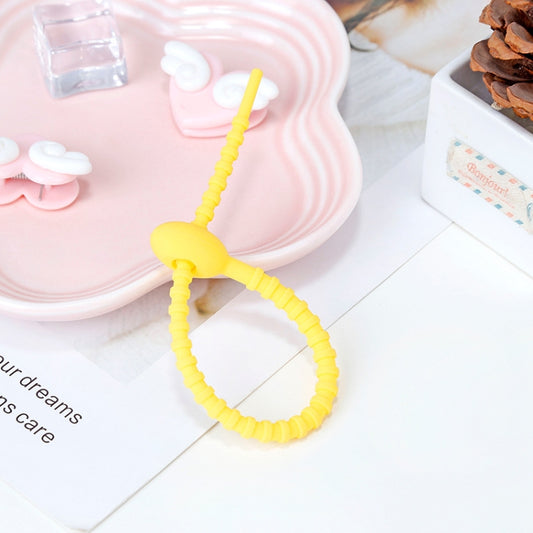 20 PCS Silicone Data Cable Storage Strap Cable Organizer, 21cm Yellow, 21cm Red, 21cm Green, 21cm Blue, 21cm Orange, 21cm Pink, 21cm Brown, 21cm Grey