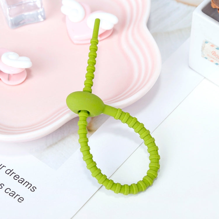20 PCS Silicone Data Cable Storage Strap Cable Organizer, 21cm Yellow, 21cm Red, 21cm Green, 21cm Blue, 21cm Orange, 21cm Pink, 21cm Brown, 21cm Grey