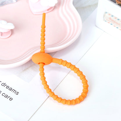 20 PCS Silicone Data Cable Storage Strap Cable Organizer, 21cm Yellow, 21cm Red, 21cm Green, 21cm Blue, 21cm Orange, 21cm Pink, 21cm Brown, 21cm Grey