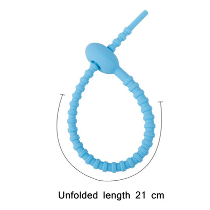 20 PCS Silicone Data Cable Storage Strap Cable Organizer, 21cm Orange, 21cm Pink, 21cm Brown, 21cm Grey, 21cm Yellow, 21cm Red, 21cm Green, 21cm Blue