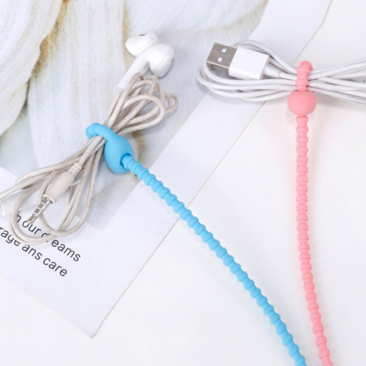 20 PCS Silicone Data Cable Storage Strap Cable Organizer, 21cm Yellow, 21cm Red, 21cm Green, 21cm Blue, 21cm Orange, 21cm Pink, 21cm Brown, 21cm Grey