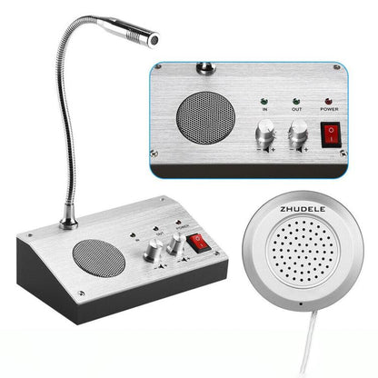 ZHUDELE ZDL-9908 Window Two-way Walkie-talkie Bank/Hospital/Station/Counter Microphone Amplifier,EU Plug, EU Plug, UK Plug, US Plug
