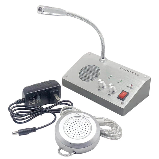 ZHUDELE ZDL-9908 Window Two-way Walkie-talkie Bank/Hospital/Station/Counter Microphone Amplifier,EU Plug