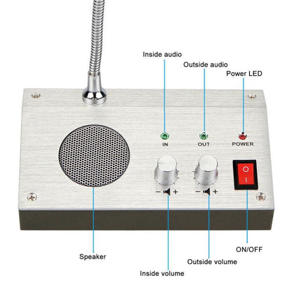 ZHUDELE ZDL-9908 Window Two-way Walkie-talkie Bank/Hospital/Station/Counter Microphone Amplifier,EU Plug, EU Plug, UK Plug, US Plug
