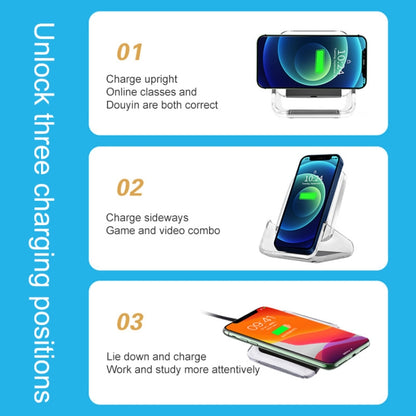 A9191 3 in 1 Multifunctional Vertical Wireless Charger, Black, White, Blue