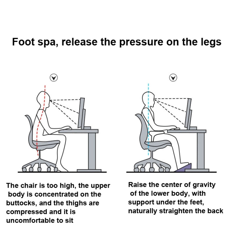 Office Computer Set Up Foot Stool Foot Massage Pedal, Bean Color, Black, White