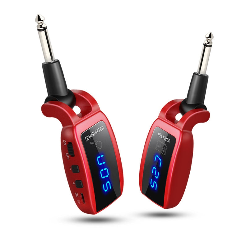 U12DX  6.35mm Jack Wireless Guitar Transmitter Receiver Rechargeable Adapter, U12DX Black, U12DX Red
