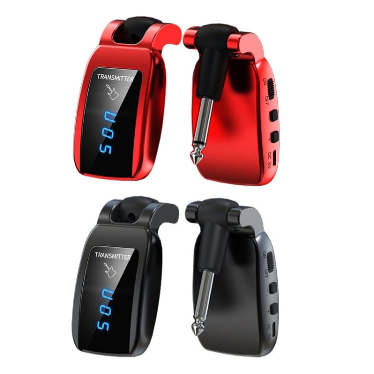 U12DX  6.35mm Jack Wireless Guitar Transmitter Receiver Rechargeable Adapter, U12DX Black, U12DX Red