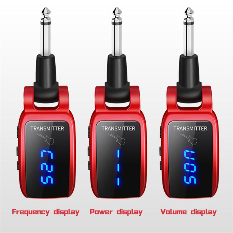 U12DX  6.35mm Jack Wireless Guitar Transmitter Receiver Rechargeable Adapter, U12DX Black, U12DX Red
