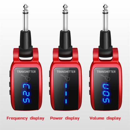U12DX  6.35mm Jack Wireless Guitar Transmitter Receiver Rechargeable Adapter, U12DX Black, U12DX Red