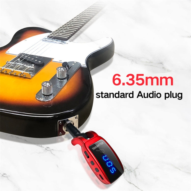 U12DX  6.35mm Jack Wireless Guitar Transmitter Receiver Rechargeable Adapter, U12DX Black, U12DX Red