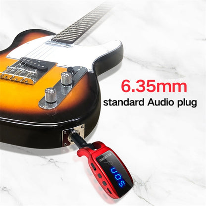 U12DX  6.35mm Jack Wireless Guitar Transmitter Receiver Rechargeable Adapter, U12DX Black, U12DX Red
