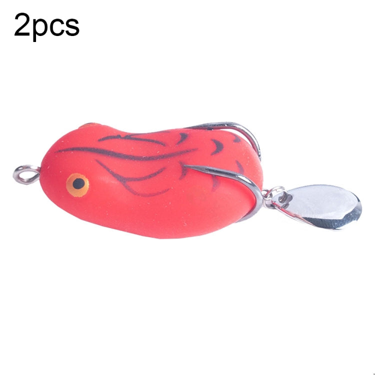 2 PIÈCES HENGJIA Leurre Paillettes Double Hameçon Grenouille de Tonnerre, 4.2cm 8g, 5cm 14g
