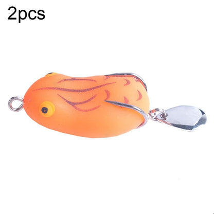 2 PIÈCES HENGJIA Leurre Paillettes Double Hameçon Grenouille de Tonnerre, 4.2cm 8g, 5cm 14g