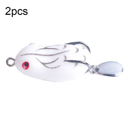2 PIÈCES HENGJIA Leurre Paillettes Double Hameçon Grenouille de Tonnerre, 4.2cm 8g, 5cm 14g
