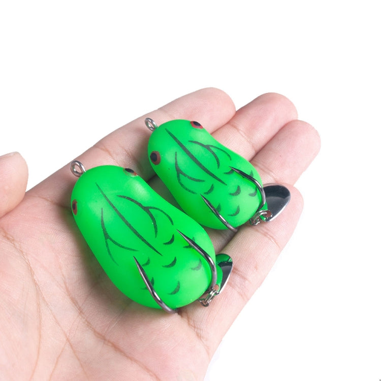 2 PIÈCES HENGJIA Leurre Paillettes Double Hameçon Grenouille de Tonnerre, 4.2cm 8g, 5cm 14g