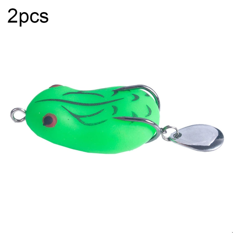 2 PIÈCES HENGJIA Leurre Paillettes Double Hameçon Grenouille de Tonnerre, 4.2cm 8g, 5cm 14g