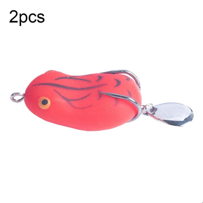 2 PIÈCES HENGJIA Leurre Paillettes Double Hameçon Grenouille de Tonnerre, 4.2cm 8g, 5cm 14g