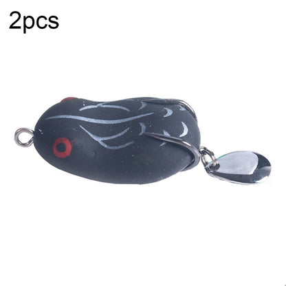 2 PIÈCES HENGJIA Leurre Paillettes Double Hameçon Grenouille de Tonnerre, 4.2cm 8g, 5cm 14g