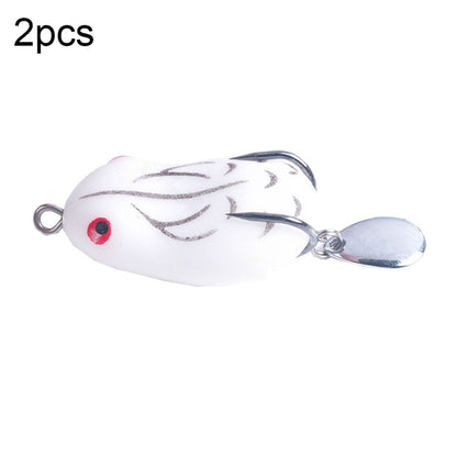 2 PIÈCES HENGJIA Leurre Paillettes Double Hameçon Grenouille de Tonnerre, 4.2cm 8g, 5cm 14g