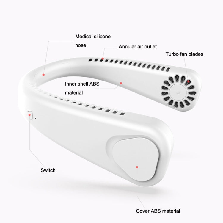 F2 Ventilateur portable USB à suspendre autour du cou, blanc, rose, bleu, vert