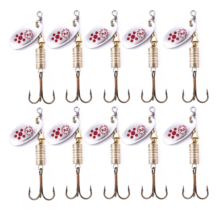 10 PCS HENGJIA SP054 6.7cm / 7g Paillettes d'Eau Douce Leurre de Route, Argent, Or, Or+Argent, Rayures Vertes, Point Noir Or, Cuivre